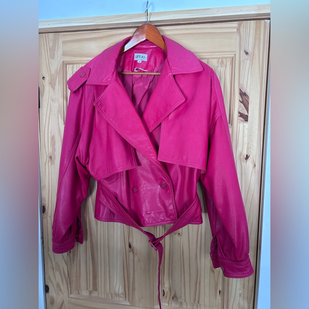 Women's vintage Pink Leather outfit